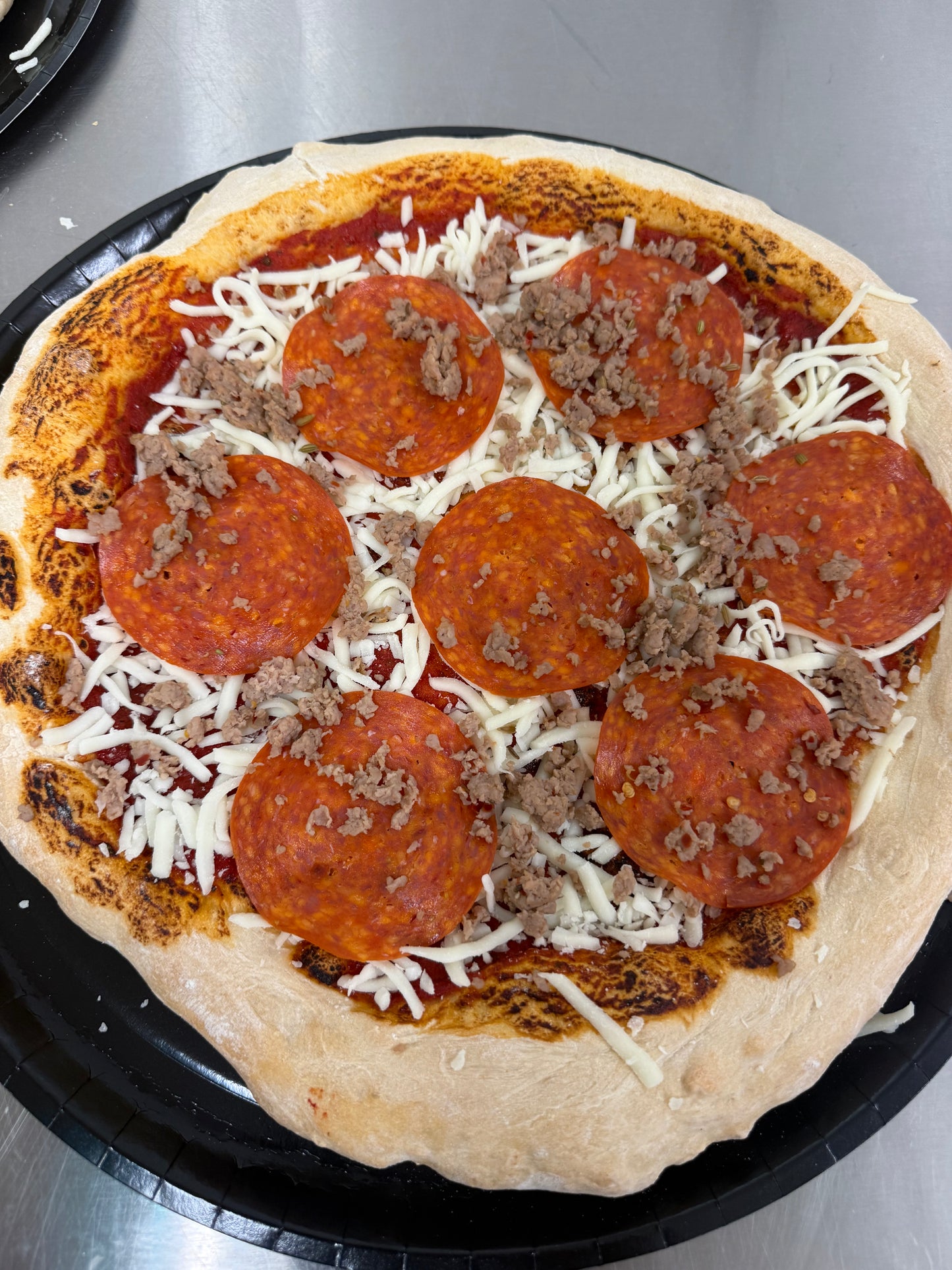 Musso’s Homemade Frozen Pizza - Pepperoni & Sicilian Sausage (14”)